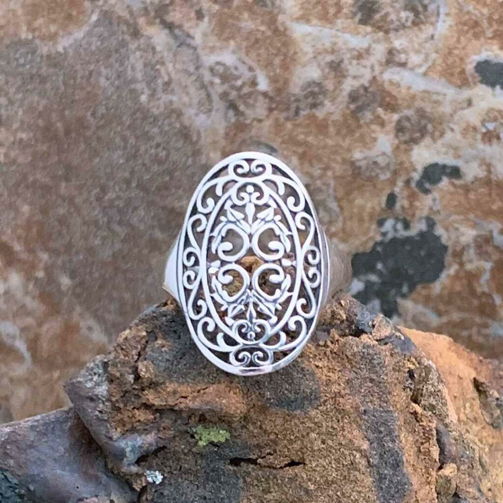 Oval Sterling Filigree Ring Gle Good Living Essentials