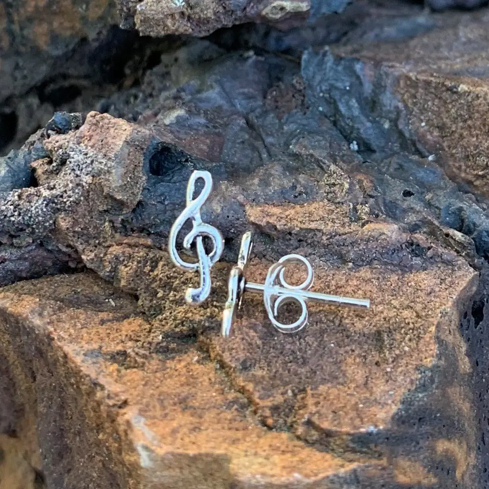 Treble Clef Stud Earrings