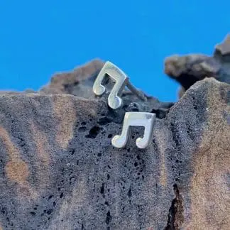 Silver Music Note Earrings