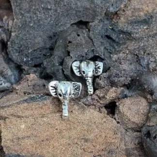 Sterling Elephant Face Earrings