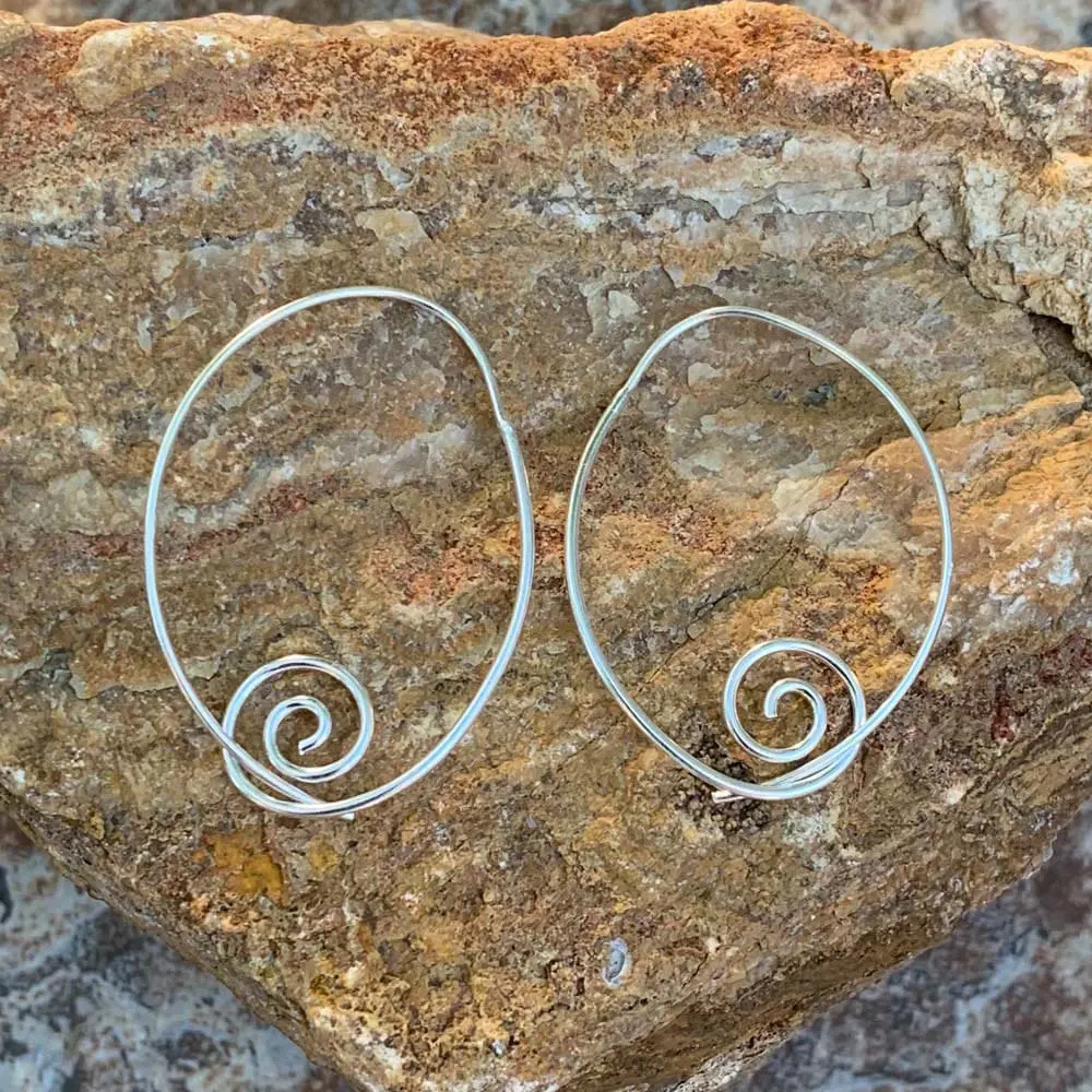 Sterling Silver Spiral Hoops