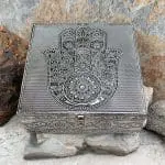 Hamsa Hammered Tin Box