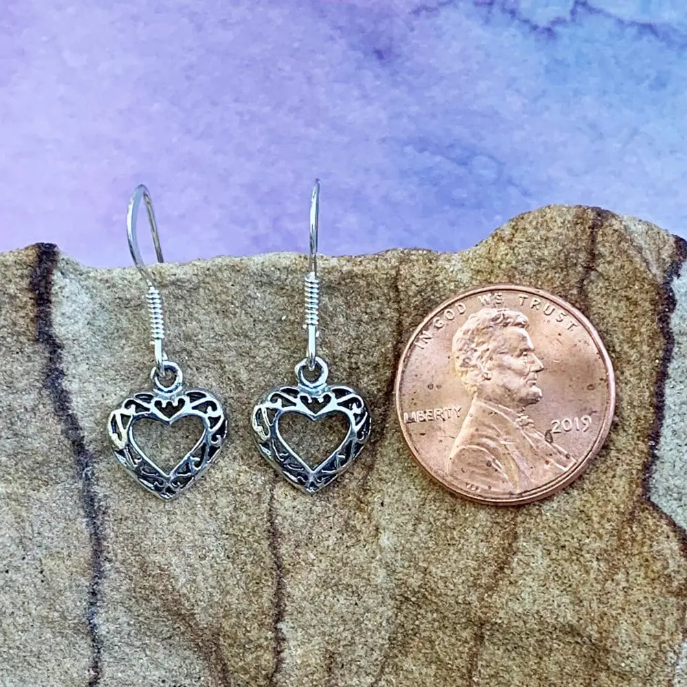 Open Heart Sterling Earrings - Image 2