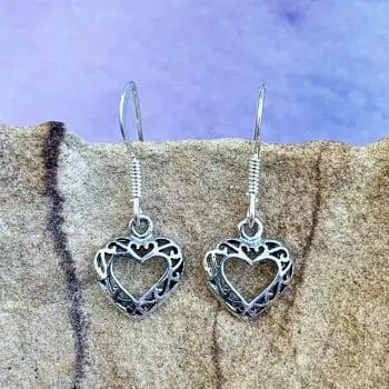 Open Heart Sterling Earrings