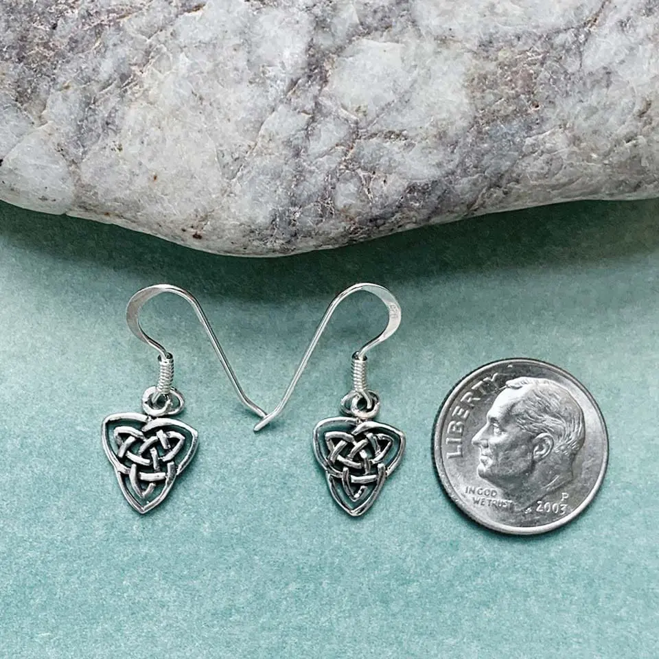 Celtic Triquetra Sterling Silver Earrings - Image 2