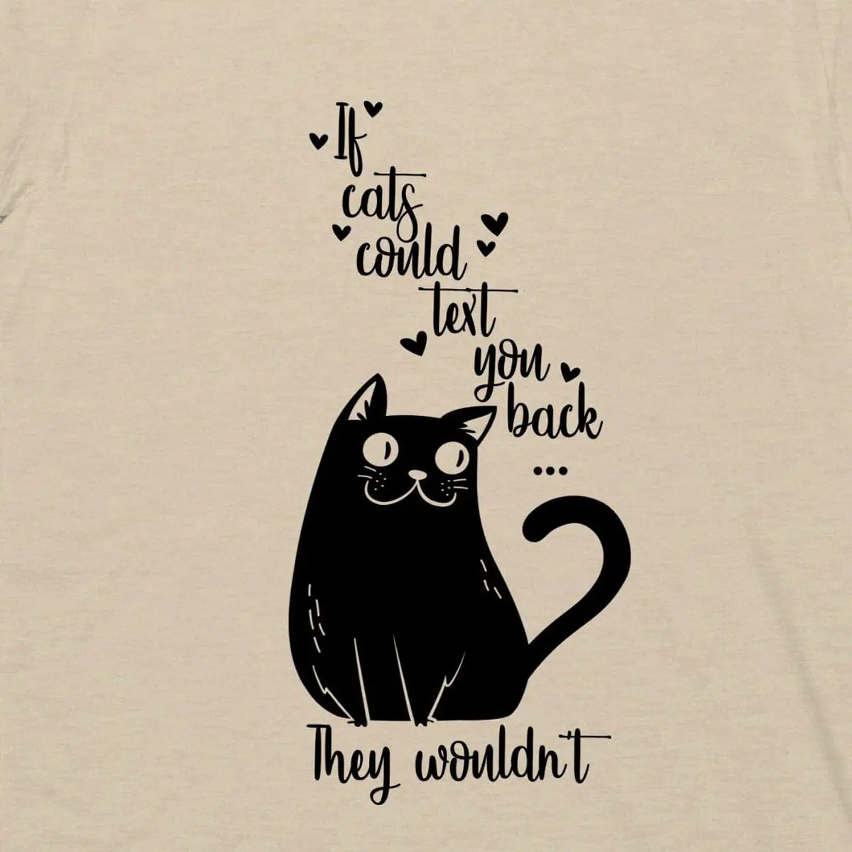 Comic Cat Text T-Shirt - Image 3