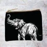 an image of a Black and White Elephant Coin Purse
