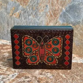 Brass Inlay Butterfly Box