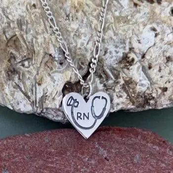 Sterling RN with Stethoscope Charm