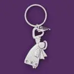 Angel Heart Pewter Keychain