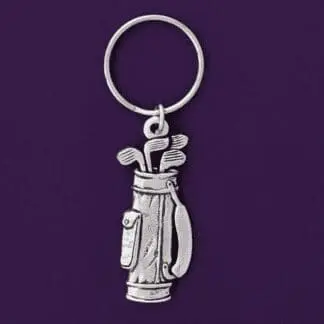 Pewter Golf Bag Keychain