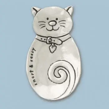 Smart & Sassy Cat Pewter Small Tray