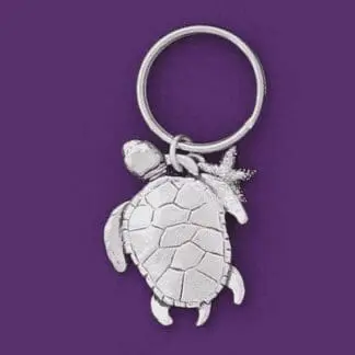 Sea Turtle Pewter Keychain