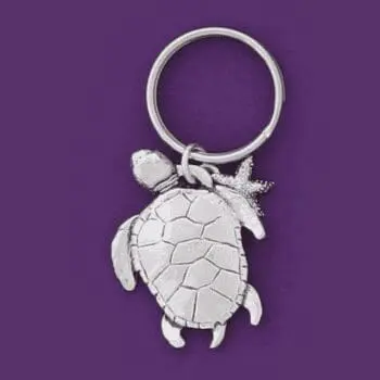 Sea Turtle Pewter Keychain