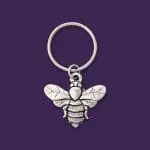 Sweet Honeybee Pewter Keychain