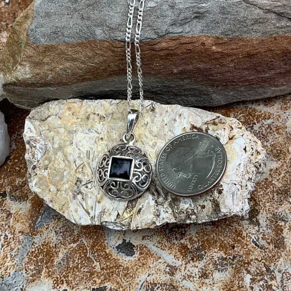 Black Onyx & Sterling Pendant - Image 2