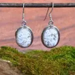 an image of a pair of oval Rosetta Jasper and Sterling Silver Earrings