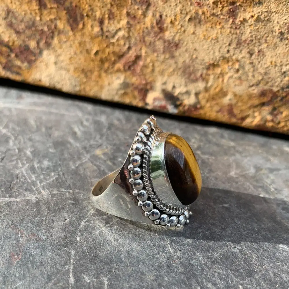 Tiger Eye Crown Ring