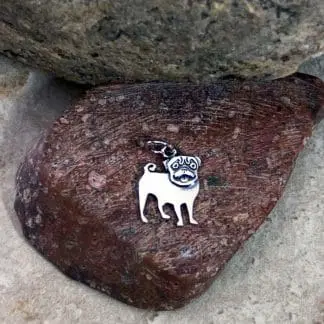 Sterling Pug Pendant/Charm