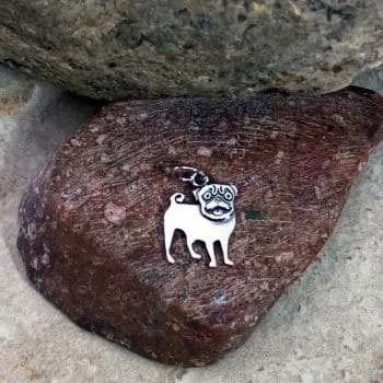 Sterling Pug Pendant/Charm