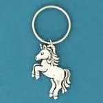 Happy Unicorn Pewter Keychain