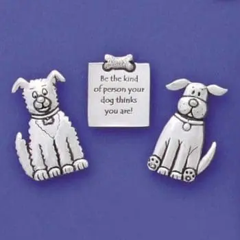 Pewter Magnets-Dog Quote