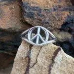 an image of a sterling silver Peace Sign Ring