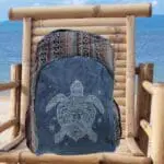 An image of a Denim Blue Sea Turtle Zippered Backpack