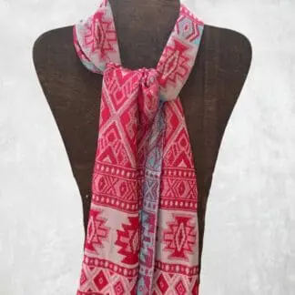 an image of a Red and Blue Southwest Design Scarf