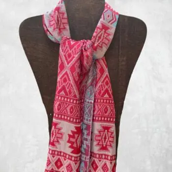 an image of a Red and Blue Southwest Design Scarf