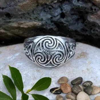 an image of a Celtic Triskelion Sterling Ring for Men