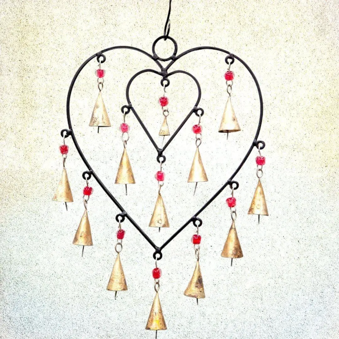 Outdoor Heart Wind Chime