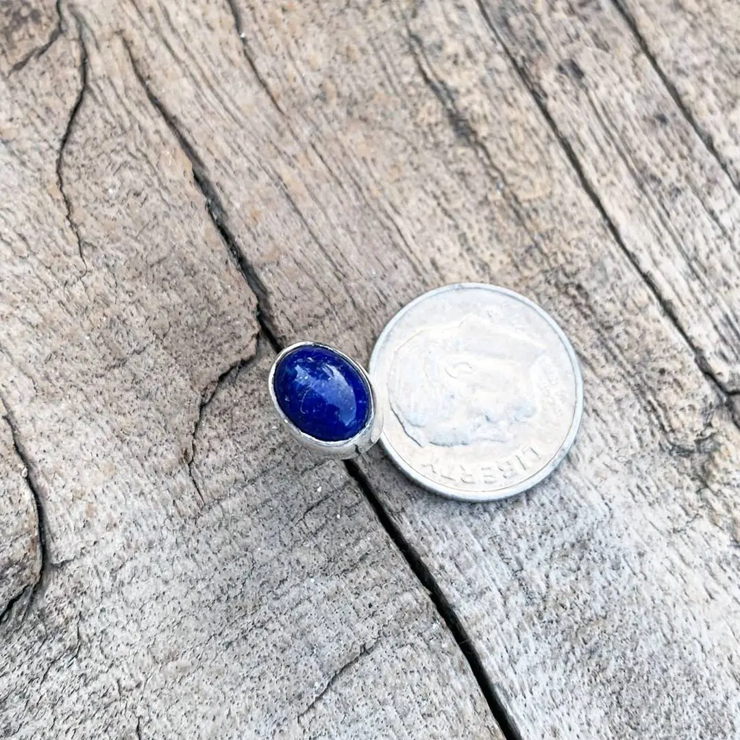 Sterling Lapis Oval Studs