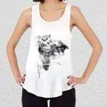 Musical Fiddle Owl Tank (off-white)
