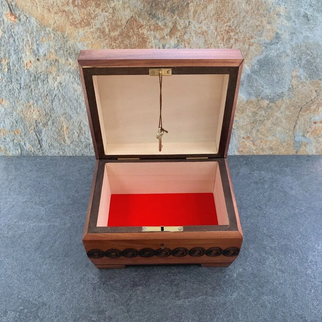 Handcrafted Butterfly Locking Chest
