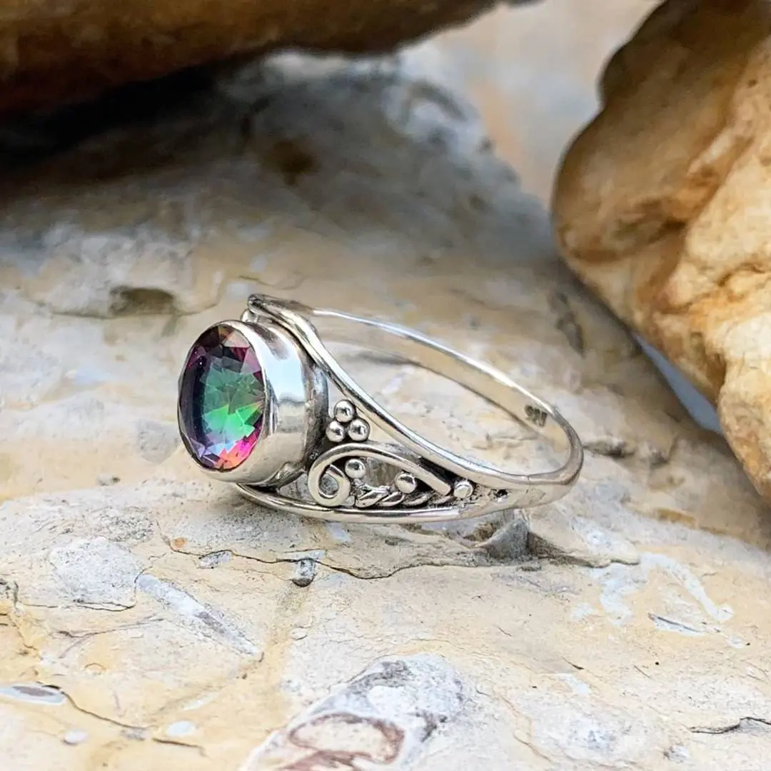 Filigree Mystic Topaz Ring