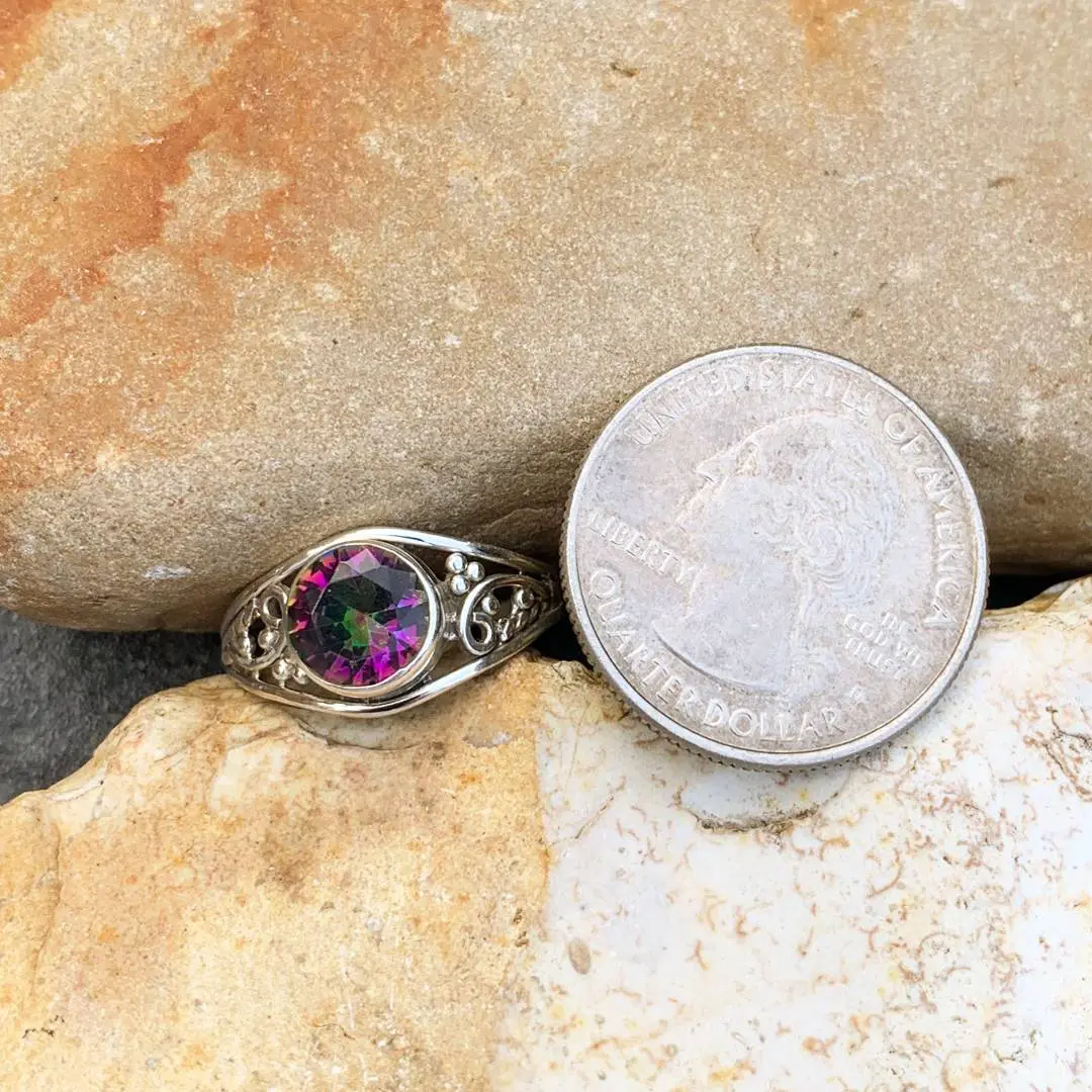 Filigree Mystic Topaz Ring