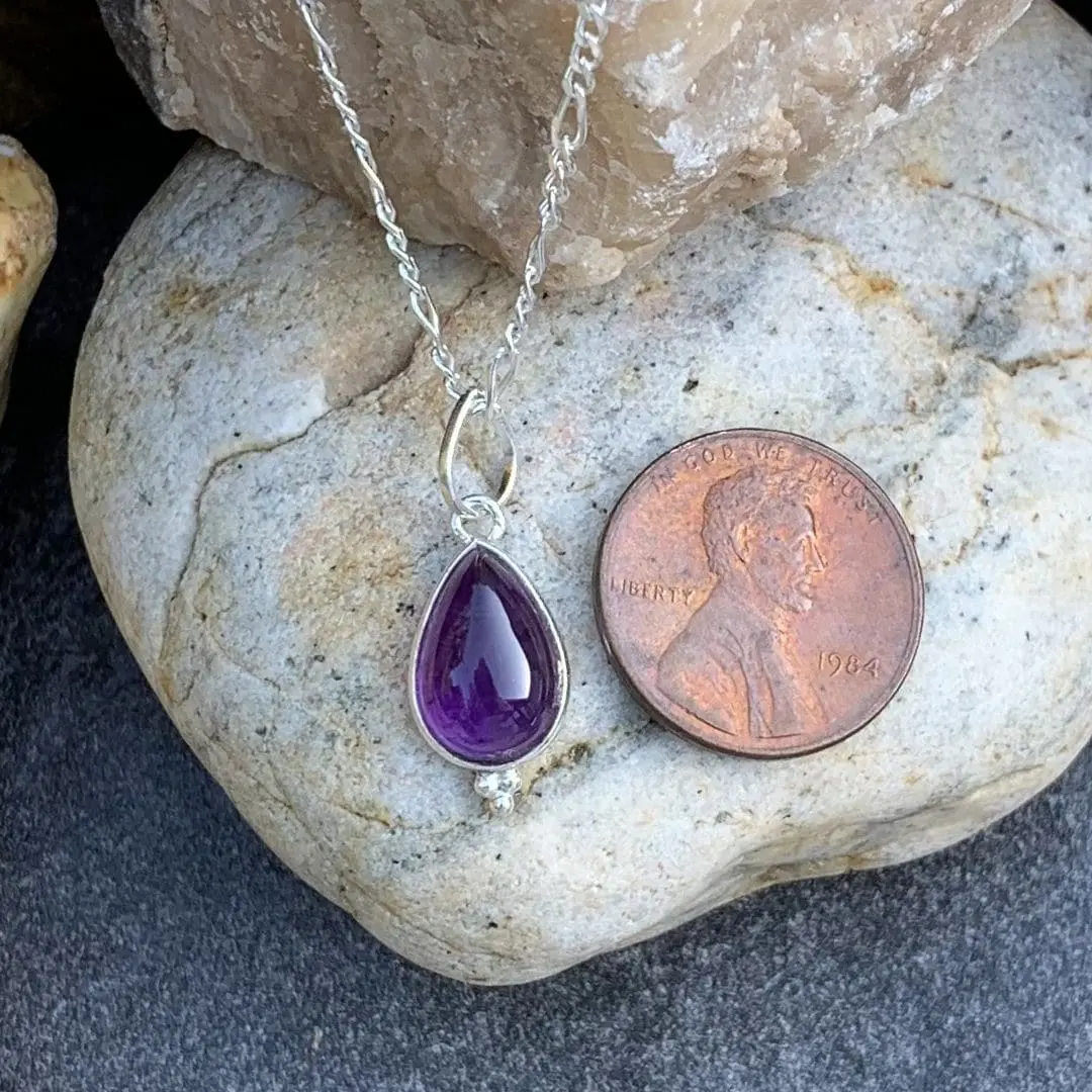 Petite Teardrop Amethyst Pendant