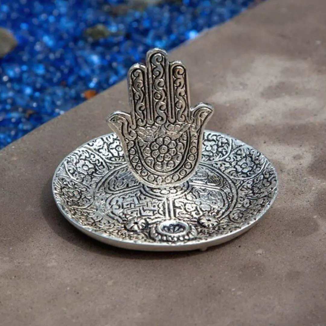 Hamsa Aluminum Incense Burner