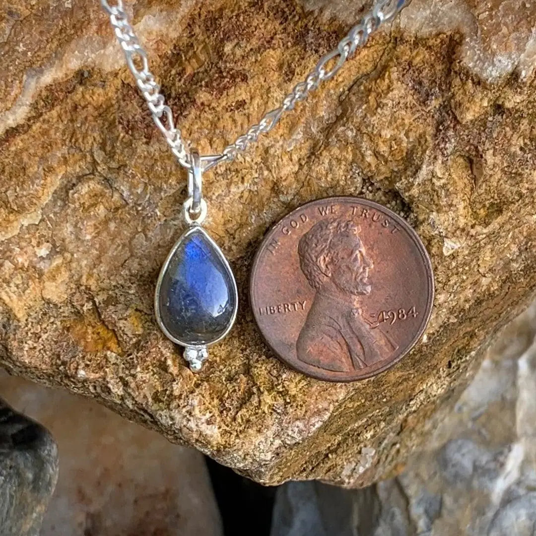 Petite Teardrop Labradorite Pendant