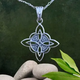 an image of a Four Triquetras Celtic Sterling Silver Pendant