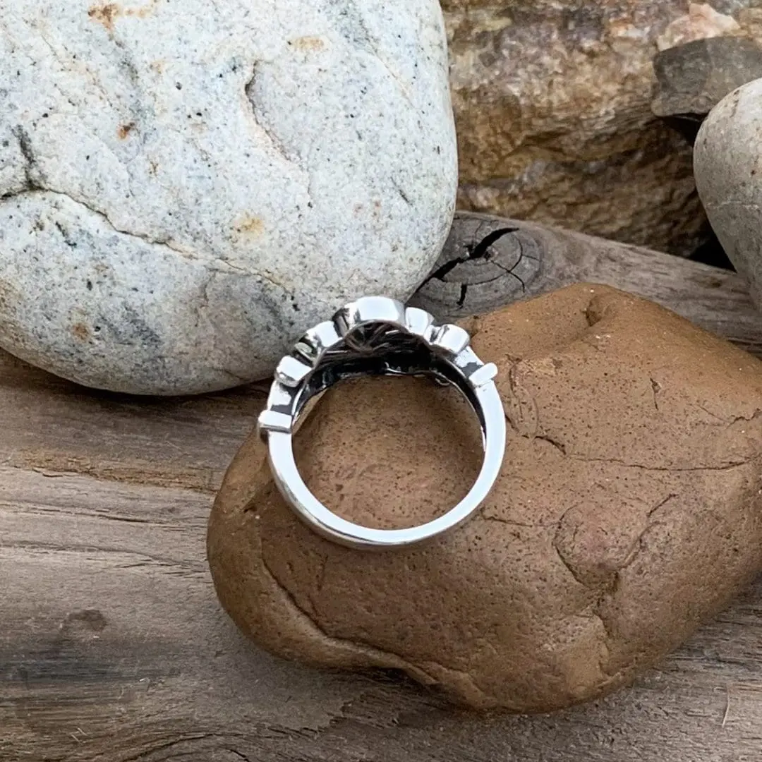 Sterling Swirling Flower Ring