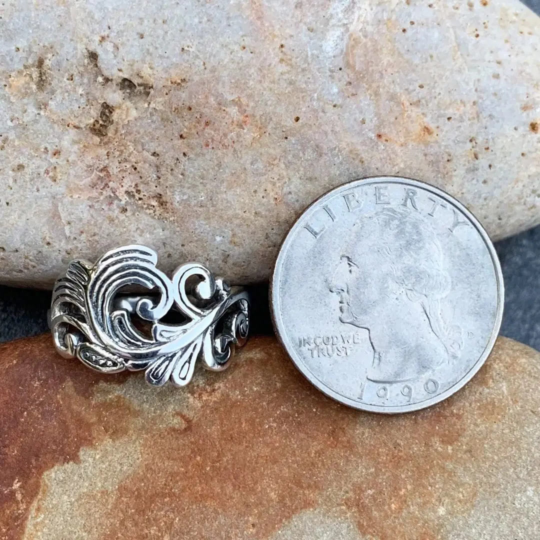 Sterling Angel Feather Ring