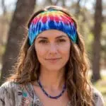 an image of a Tie-Dye Infinity Bandana Head Wrap on an AI model