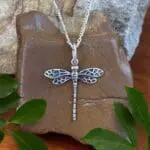 an image of a Dragonfly Sterling-Silver Pendant with oxidized wings