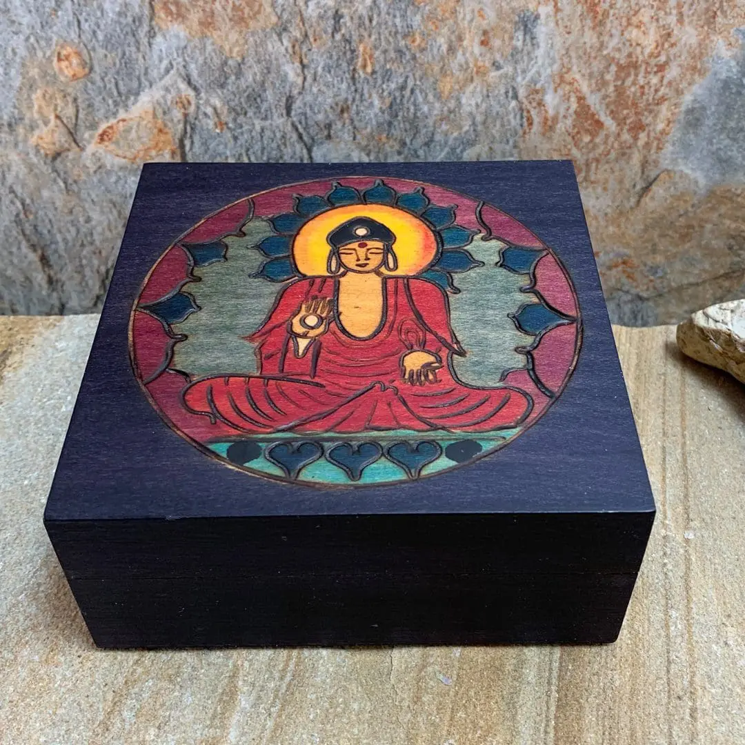 Handcrafted Meditating Buddha Box