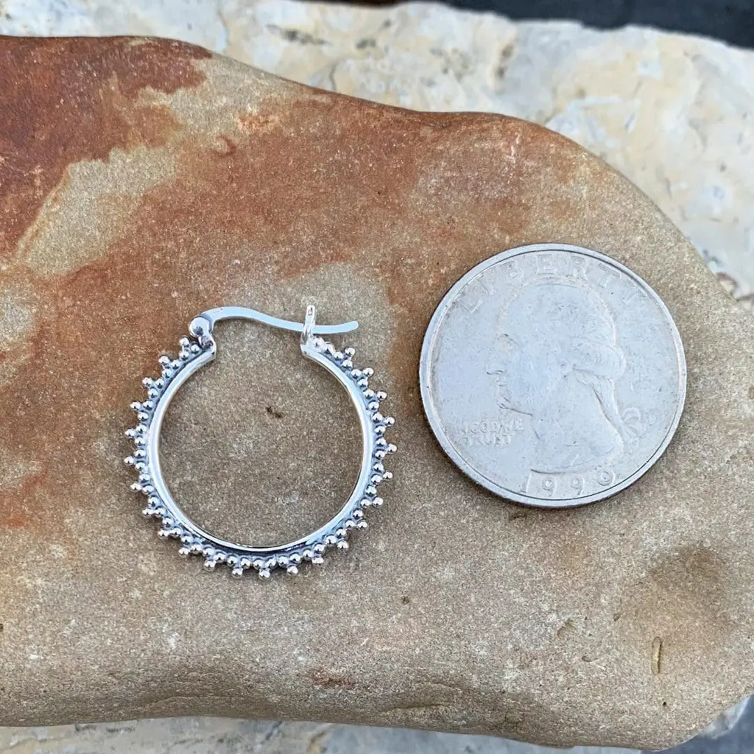 Sterling Silver Bohemian Click Hoops