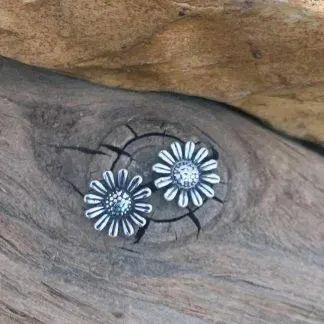 Sterling Daisy Flower Studs Earrings