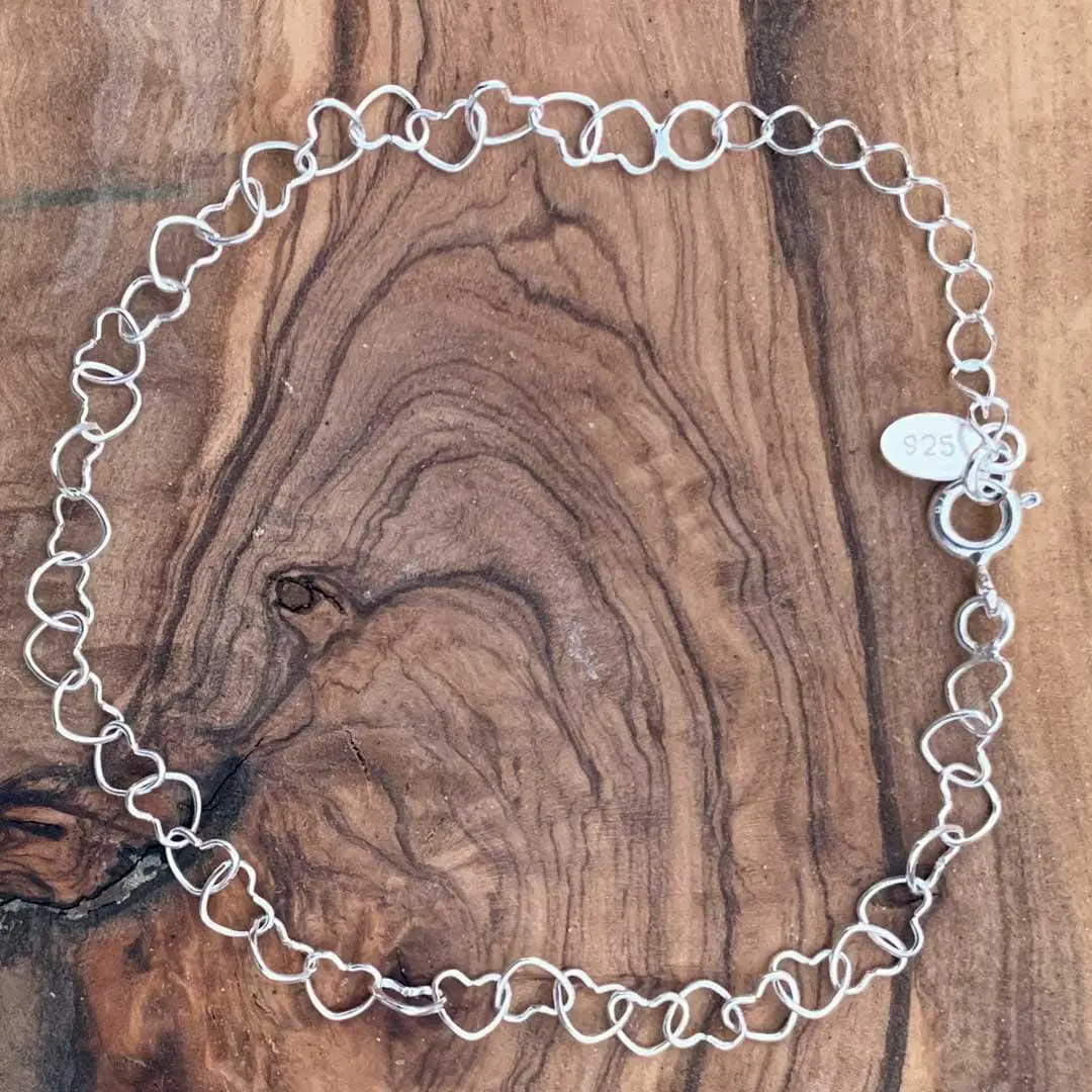Sterling Silver Hearts Bracelet