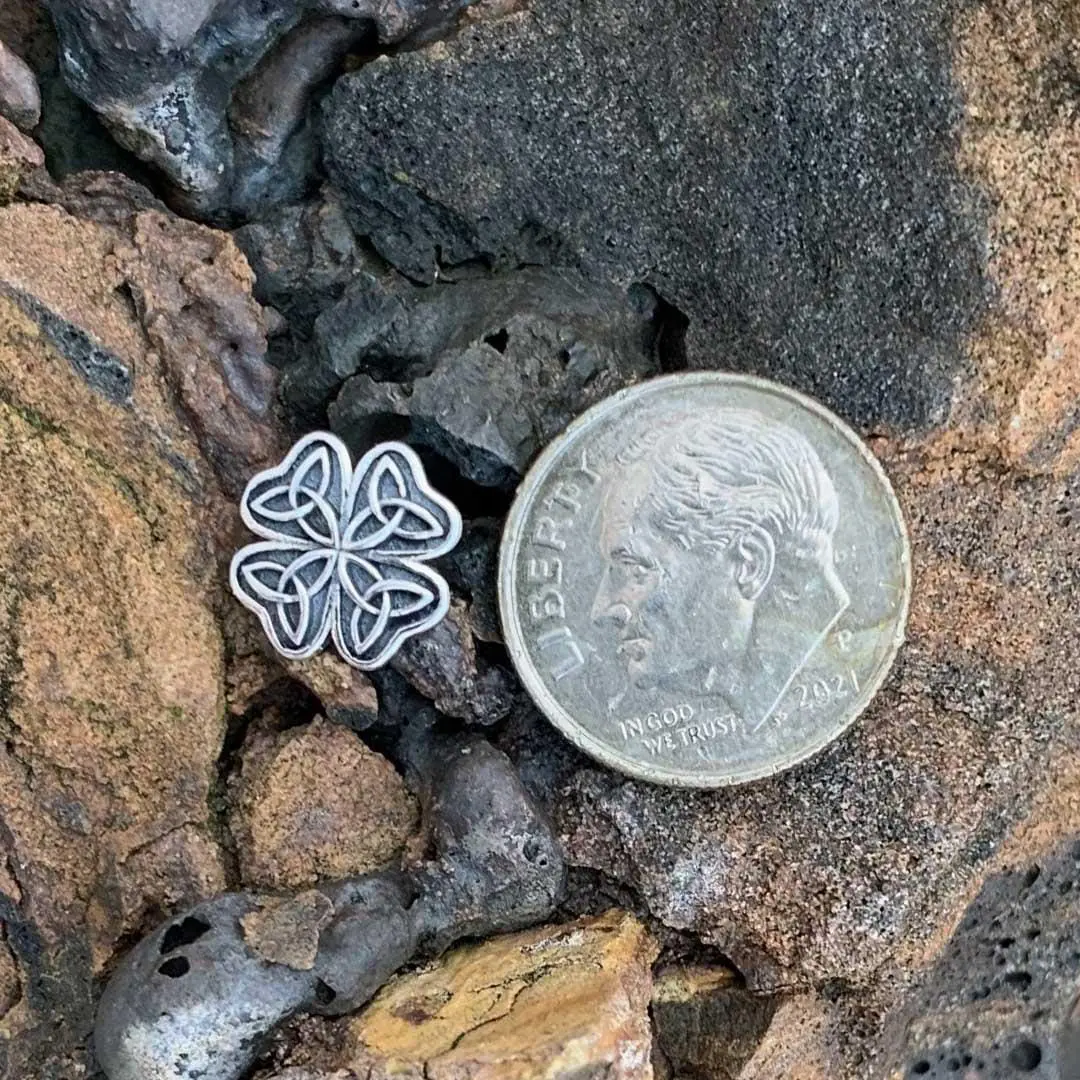 Sterling Silver Studs with Four Triquetra Celtic Symbols
